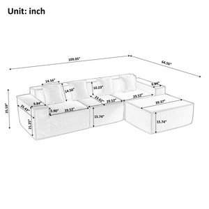 Vacuum Packed Modular Sectional Sofa EU Warehouse Corner Couch No Frame Foam Sofa Easy Setup Living Room Furniture - Product Image 6