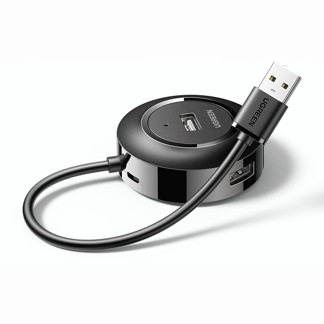 UGREEN USB 2.0 Hub 4-Port Multifunctional Adapter with USB Extension Cable Fast Data Transfer Supports High-capacity Hard Drives
