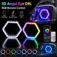 Phares de voiture 5D Angel Eye DRL RGB LED à commande par application, multicolores, 2,5 et 3,0 pouces, pour mise à niveau des phares – Vente chaude