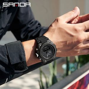 Reloj SANDA 3159 de Nuevo Diseño Original para Hombre, Reloj Deportivo con Doble Pantalla, Reloj Electrónico de Pulsera para Hombre - Product Image 4