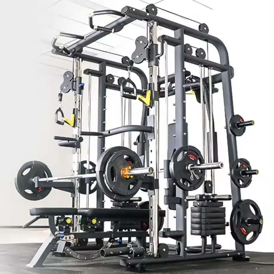 Most popular Factory Sale Commercial Bodybuilding Gym fitness Equipment Multi-function Trainer Squat power rack 3d Smith Machine