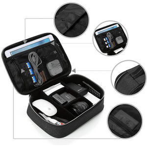 Estuche Organizador de Cables Portátil y Duradero con Cremallera para Accesorios Electrónicos, Audífonos y Viajes, con 4-6 Compartimentos - Product Image 3