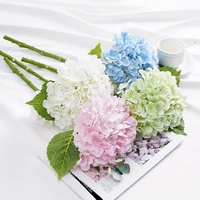 Nouveau Bouquet d'hortensias en soie imprimé en 3D haute simulation, 3 feuilles, 96 pétales, fleurs artificielles modernes, couleur/taille personnalisables pour mariage