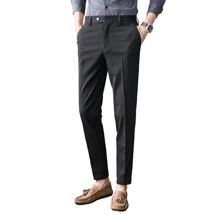 Maiyifu-GJ Men's Slim Fit Cropped Chino Pants Casual Business Stretch  Skinny Pant Flat Front Ankle Dress Pants Suit Pants (Black,27) at Amazon  Men's Clothing store