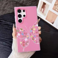 Nouvelles coques de téléphone portable motif papillon pour iPhone séries 11-17, toucher doux, pour Samsung S26U/S24P/A17, coque arrière en gelée