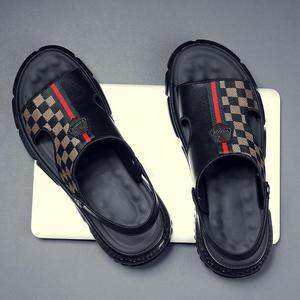 Sandales de <span class=keywords><strong>plage</strong></span> décontractées tendance pour hommes, grande taille, été 2025, à carreaux, respirantes, antidérapantes, légères et amortissantes - Product Image 5