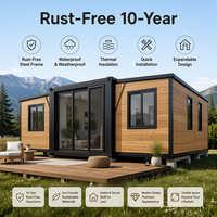 Casa Contenedor Prefabricada Expandible Moderna con Rejillas de Seguridad, 20 pies, 2 Dormitorios, Casa Pequeña de Jardín, ADU, Granny Flat, Villa Portátil