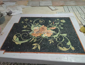 Tùy chỉnh chất lượng cao Đá Cẩm Thạch Bảng điều chỉnh sàn thảm thiết kế thủ công sàn huy chương đá Gạch Mosaic giá thấp - Product Image 4