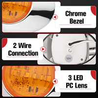 3 mini feux LED ovales avec lentille ambre, clignotants pour camions et remorques Peterbilt Kenworth Freightliner, IP67