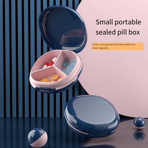 Caja dispensadora portátil de silicona de grado alimenticio, caja de almacenamiento de medicamentos de cuatro compartimentos, caja de Medicina de píldora de viaje - Product Image 2