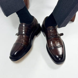 Zapatos de cuero de doble botón para hombre, estilo nuevo, zapatos de cuero para hombre de negocios, zapatos formales negros, zapatos de vestir y Oxfords - Product Image 5