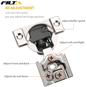 Filta اكسسوارات أثاث 4D قابل للتعديل سرعة السيطرة الوجه إطار مجلس الوزراء المفصلي - Product Image 6