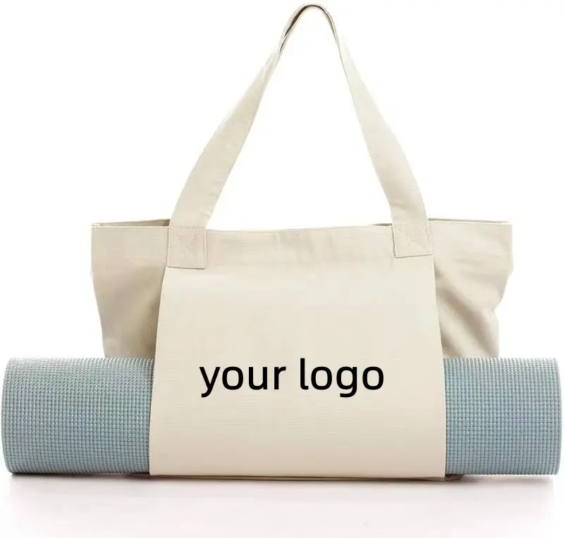 Fashion Canvas Dance Yoga Mat Duffel Bags Wholesale Custom Logo Fitness Tote Gym Bag For Women And Men