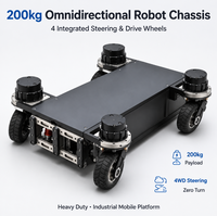 Sasis Robot Omnidirectional Senfar 200kg 4WS 4WD dengan Roda Penggerak Terintegrasi dan Kemampuan Zero Turn untuk AGV AMR