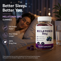 Gummies à la saveur naturelle de myrtille à la mélatonine, véganes, pour favoriser le sommeil, le repos profond, la relaxation, calmer l'humeur, soulager le stress, complément bien-être