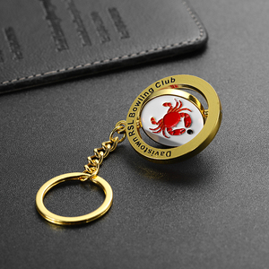 Logo crabe de haute qualité or gym <span class=keywords><strong>golf</strong></span> bowling <span class=keywords><strong>club</strong></span> porte-clés rotatif - Product Image 5