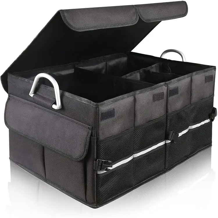 Auto Accessoires Multi Pockets Anti Slip Kofferbak Box Met Cover Opvouwbare Opbergdoos Met Houder