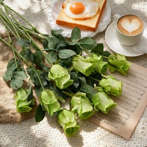 Rose artificielle CallaFloral à branche unique vert clair, décoration de mariage, style Instagram - Product Image 1