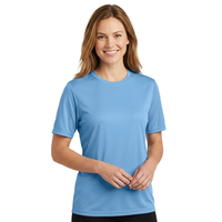 T-shirt pour homme bleu clair à manches courtes, col rond, coupe classique, jersey tricoté décontracté, design uni, séchage rapide, t-shirt personnalisé avec graphique