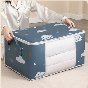 Nueva Bolsa de Almacenamiento para Edredones Personalizable de 50/75L, Bolsa Organizadora de Ropa y Edredones de Tela No Tejida, Caja de Almacenamiento de Ropa Plegable de Gran Capacidad - Product Image 1