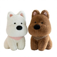 Nouvelle peluche chien West Highland White Dog 2026 en coton PP super doux, adorable position assise, avec écharpe en polyester lavé