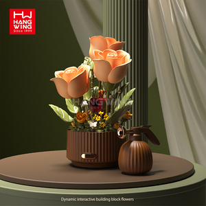 Nuevo 2025 Kiss Bloques de Construcción de Plástico DIY 3D Pop-up RC de Ensamblaje Manual con Iluminación Dinámica, Diseño de Jardín Floreciente y Flor Eterna - Product Image 4