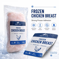 Étiquette adhésive personnalisée en rouleau pour congélateur avec logo doré, pour emballage de viande surgelée et aliments gourmets haut de gamme