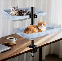 Support de lit pour chat flottant à fixer sur table, sans perçage, pour bureau, structure d'escalade pour chat, rotatif, hauteur réglable, lit de table pour chat