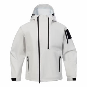 Veste de randonnée imperméable et coupe-vent pour homme, grande taille, avec logo personnalisé, col montant et fermeture éclair, vente en gros aux États-Unis - Product Image 2