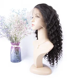 Brazilian Mink Virgin Human Hair Deep Wave Curly SemiハーフウィッグHD Lace Front Braided Long WigsとBaby Hai