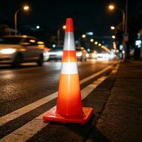 Protection routière - Cône de signalisation routière en PVC de 36 pouces, durable, réfléchissant, cône de signalisation routière en PVC