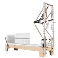 Reformer de Pilates en Bois d'Érable et de Chêne de Haute Qualité avec Demi-Tourneuse, Conception Portable, Emballage en Boîte en Bois