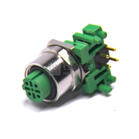 Conectores de Sensor M12, Conectores de Panel Angulados para PCB, Macho y Hembra, 2 3 4 5 6 8 12 17 Pines