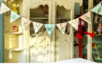 Guirlande de fanions triangulaires en tissu polyester de haute qualité, personnalisée pour la décoration de fêtes et de festivals, bannière multicolore