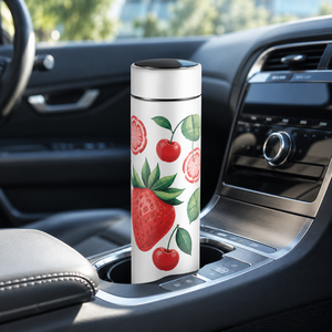 Vaso Térmico de Acero Inoxidable Personalizable con Diseño de Frutas y Pantalla de Temperatura, Termo de Viaje 52 ° Tapa Digital C - Product Image 3