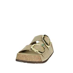 Pantuflas de Plataforma para Mujer Bionatura, Parte Superior de Cuero Beige, Calzado Cómodo - Product Image 6