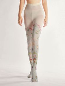 Pantimedias Retro Estampadas Aurora Europe Pompea con Diseño Floral y Logotipo Personalizado - Product Image 4