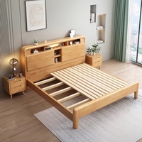 Natürliches Massivholz-Bett in Queensize mit Stauraum Modernes Luxuriöses Minimalistisches Umweltfreundliches Schlafzimmermöbel Hochwertiger Großhandel