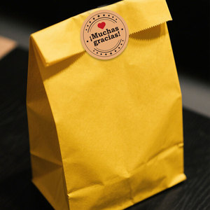 <span class=keywords><strong>Rouleau</strong></span> d'autocollants de remerciement ronds petits couleur kraft rustique 500 pièces 2,5 cm Écriture cursive élégante pour emballage de petites entreprises - Product Image 5