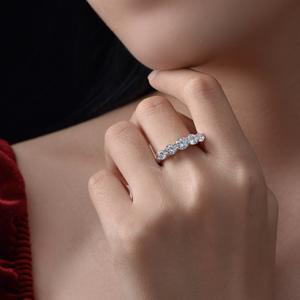 Anillo de Compromiso de Plata de Ley S925 con Baño de Rodio y 5 Circonitas, Ideal para Regalo de Boda o Fiesta, Gran Venta - Product Image 5