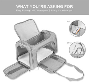 Joymay-Bolsa de transporte plegable personalizada <span class=keywords><strong>para</strong></span> gatos, bolsas de viaje de alta capacidad <span class=keywords><strong>para</strong></span> mascotas, <span class=keywords><strong>para</strong></span> asiento de <span class=keywords><strong>coche</strong></span>, accesorios <span class=keywords><strong>para</strong></span> mascotas - Product Image 5