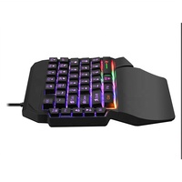 Clavier de jeu à membrane USB filaire à rétroéclairage RVB à une main Mini clavier 40 touches pour PC Mobile Tablet GK-103S