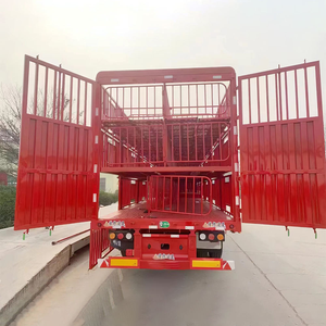 3 4 Axle 30 50ton Livestock Stake Heavy Duty Bulk Transport 12r22.5 Stainless Steel Shandong Semi Truck Fence Cargo <b>Trailer</b> - Product Image 2