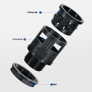 Conector rápido de tubo corrugado de plástico de nailon IP68 junta de manguera de prensaestopas de rosca métrica recta enchufable para rosca métrica Pg - Product Image 1