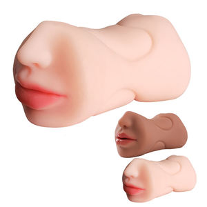 ディープスロート口人工猫膣ポケット3 in 1男性オナニーカップ男性用セックスおもちゃ - Product Image 1