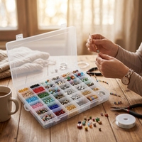Boîte à bijoux en plastique à compartiments, organiseur professionnel de perles avec loquets sécurisés, étui de rangement transparent pour accessoires de loisirs créatifs
