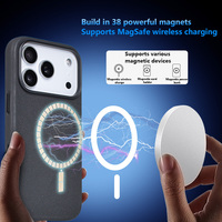 Cuero magnético real de anilina completamente envuelto OEM/ODM personalizado con botón de cámara Ai para iPhone 17 16 15 14 13 12