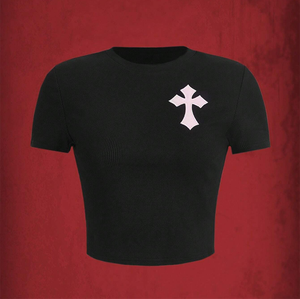 Top corto de costilla con letras bordadas personalizadas para mujer - Product Image 4