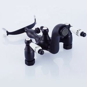 Classic Olio di Bronzo Lucidato Vasca da bagno Rubinetto Set Montaggio A Parete In Ottone Nero Miscelatore <span class=keywords><strong>Doccia</strong></span> Rubinetto Del bagno Rubinetto con Manico In Porcellana SF1417 - Product Image 3