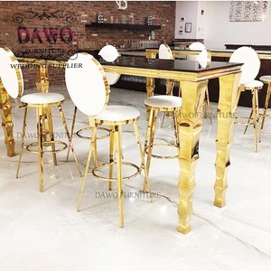 Taburete <span class=keywords><strong>de</strong></span> Bar dorado y <span class=keywords><strong>de</strong></span> acero inoxidable <span class=keywords><strong>de</strong></span> fábrica al por mayor, silla romántica para fiesta - Product Image 5